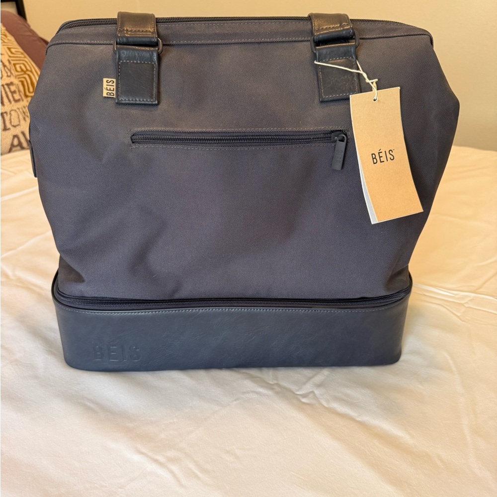 BEIS Dark Blue Mini Weekender Bag